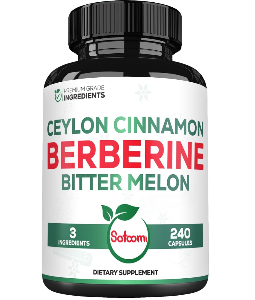 Berberine 1500 mg Supplement with Organic Ceylon Cinnamon Bark & Bitter Melon - 80 hizmet için 240 Vegan Capsules - Immune System, Heart Health, Body Management & Digestion Support Support