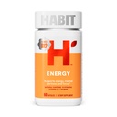 Habit Energy Supplement (60 Capsules) - Yeni Bak, Enerji, Uyarı ve Odak, Doğal Caffeine, Vitamins B & C, Green Tea Extract, Vegan, Non-GMO (1 Pack)