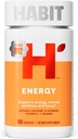 Habit Energy Supplement (60 Capsules) - Yeni Bak, Enerji, Uyarı ve Odak, Doğal Caffeine, Vitamins B & C, Green Tea Extract, Vegan, Non-GMO (1 Pack)