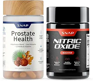Snap Supplements Prostate Health & Nitrik Oksit Supplement Sche for Men, 90 + 60 Vegetarian Capsules (1 Ay Supply)