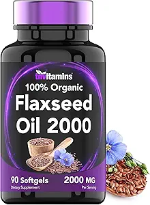 tnvitamins Organic Flaxseed Oil Softgels: 2000 mg - 90 Softgels 