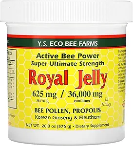 YS BEE Farms Jelly Bee Γύρη Propolis Ginseng Royal, 20,3 OZ