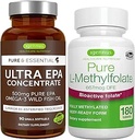 Ultra Pure EPA + Saf Folate 400mcg Sche, 500 mg Omega-3 EPA Wild Fish Oil + Optimized L-Methylfolate, by Igennus