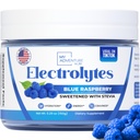 Zero Sugar - Blue Raspberry Electrolytes Toz - Hydration - Caffeine Free Energy - All Natural Materialss - Vegan, Keto ve Paleo - Sugar Free Electrolyte Toz I Mix - 37 Hizmetler