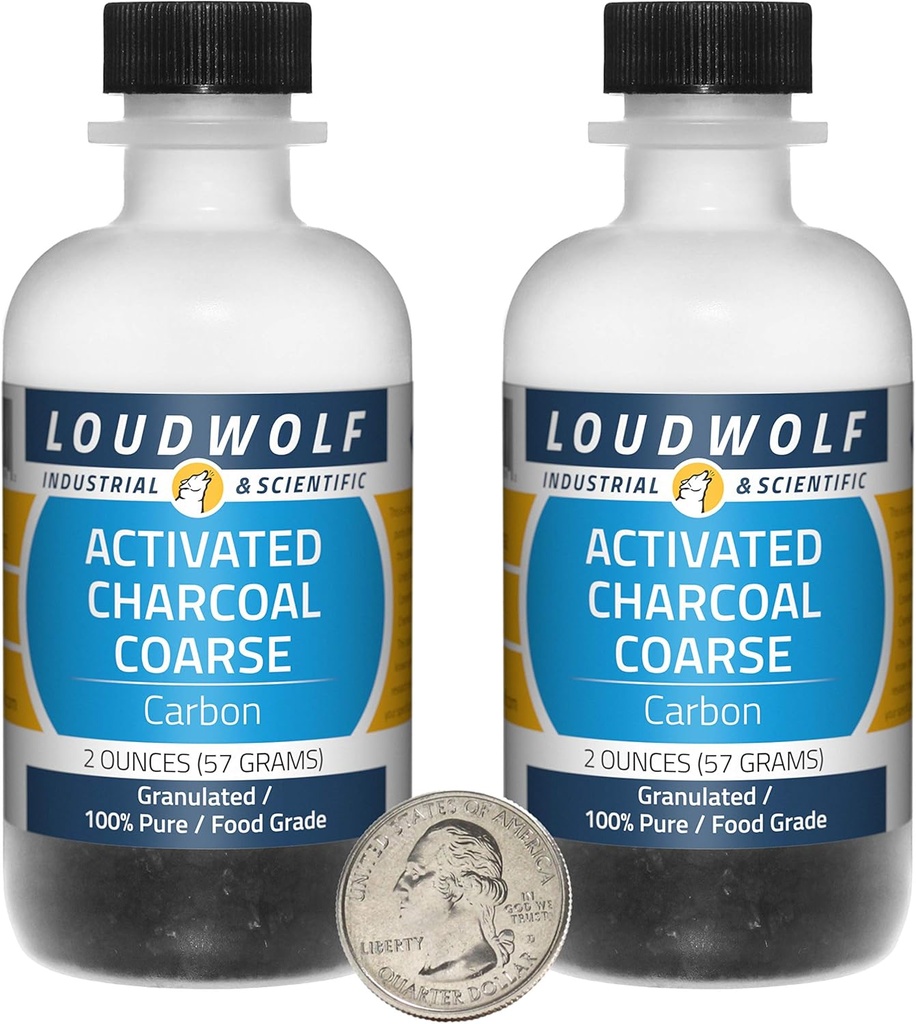 Aktif Charcoal / 4 Ounces in 2 Şişes /% 100 Pure Food Grade/Granules