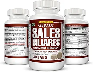 Germa Bile Salts Natural Diyetary Supplement, for Liver Support / Sales Biliares Suplemento Diyetetico Natural, Ayuda Higado 30 Tabs