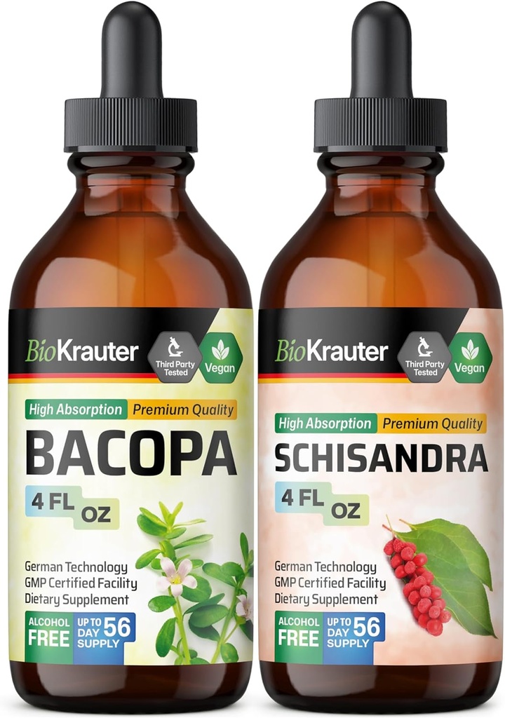 BIO KRAUTER Bacopa Βάμμα 4 Fl. Oz. & Schisandra Βάμμα 4 Fl. Oz.