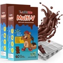 YUM-V'S - Çocuklar Multivitamin Chewable Chocolate Bears - Çocuklar için Çokvitamin - 16 Vitamin ve Mineraller - Vitaminler D, çinko, C, B Kompleksi ve Daha Fazlası, 60 Kont (Pack of 2)