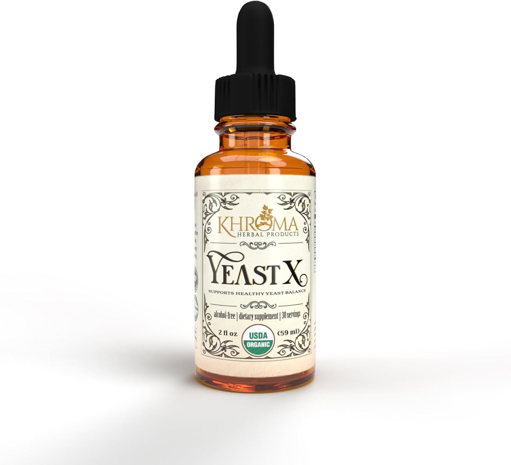 Khroma Herbal Ürünleri Yeast X - Organik Yeast Desteği - 30 2 oz Glass Şişe Şişe