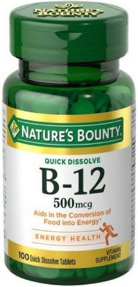 Nature's Bounty Vitamin B-12 500 mcg, 100 ea (Pack of 5)