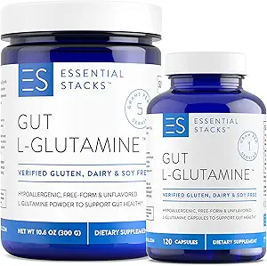 Essential Stacks L-Glutamine Home & Away Bundle - L Glutamine Powder & Capsules