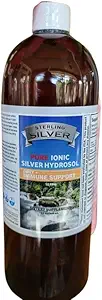 Sterling Silver Pure Ionic Colloidal Silver Hydrosol Liquid 10PPM - 32 Oz - Συμπλήρωμα Ανοσοποιητικής Υποστήριξης - Nano Silver Minerals Λύση Νερού για Ενήλικες, Παιδιά, Κατοικίδια, Σκύλοι, Γάτες - Άοσμη & Άγευστη