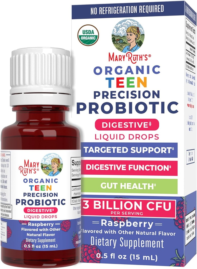 MaryRuth Organics USDA Organic Liquid Probiyotik Drops forYoung | Gut Health | Digestive Health | Occasional Digestive Discomfort | Genel Sağlık ve Sağlık | GMO | Vegan | 30 Hizmet