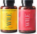 Wile Perimenopause Υποστήριξη + Hot Flash Συμπληρώματα, 2 Πακέτων Εμμηνόπαυση Υποστήριξη για τις γυναίκες, (2) Φιάλες 60 Καψάκια Κάθε, 120 Σύνολο