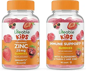 Lifeable Bora 25mg Çocuklar + Immune Support Kids, Gummies Sche - Great Tasting, Vitamin Supplement, Gluten Free, GMO Free, Chewable Gummy