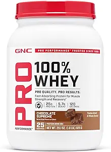 GNC Pro Performance 100% Whey Protein Powder 2.0, Fast Absorbing for Muscle Strength and Recovery, Cookies and Cream, 25 Servings