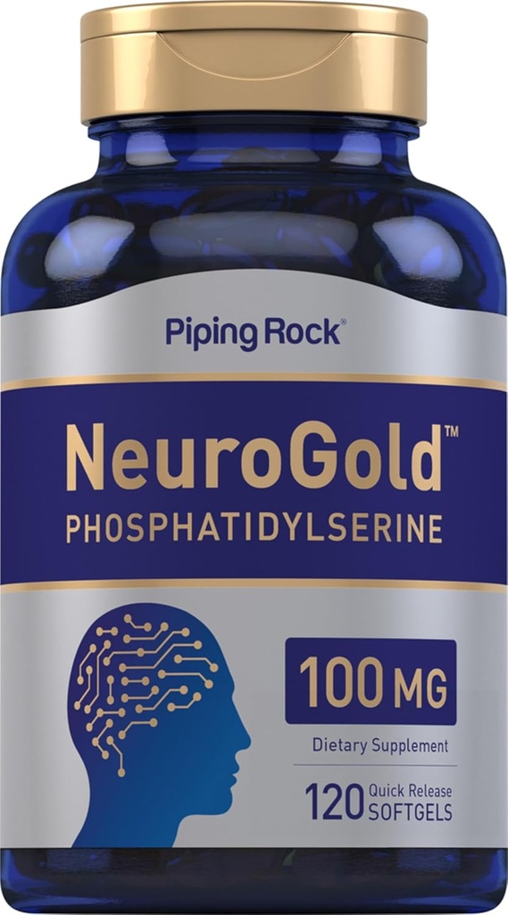 Piping Rock Phosphatidylserine 100 mg | 120 Softgel Capsules | NeuroGold Supplement | Non-GMO, Gluten Free