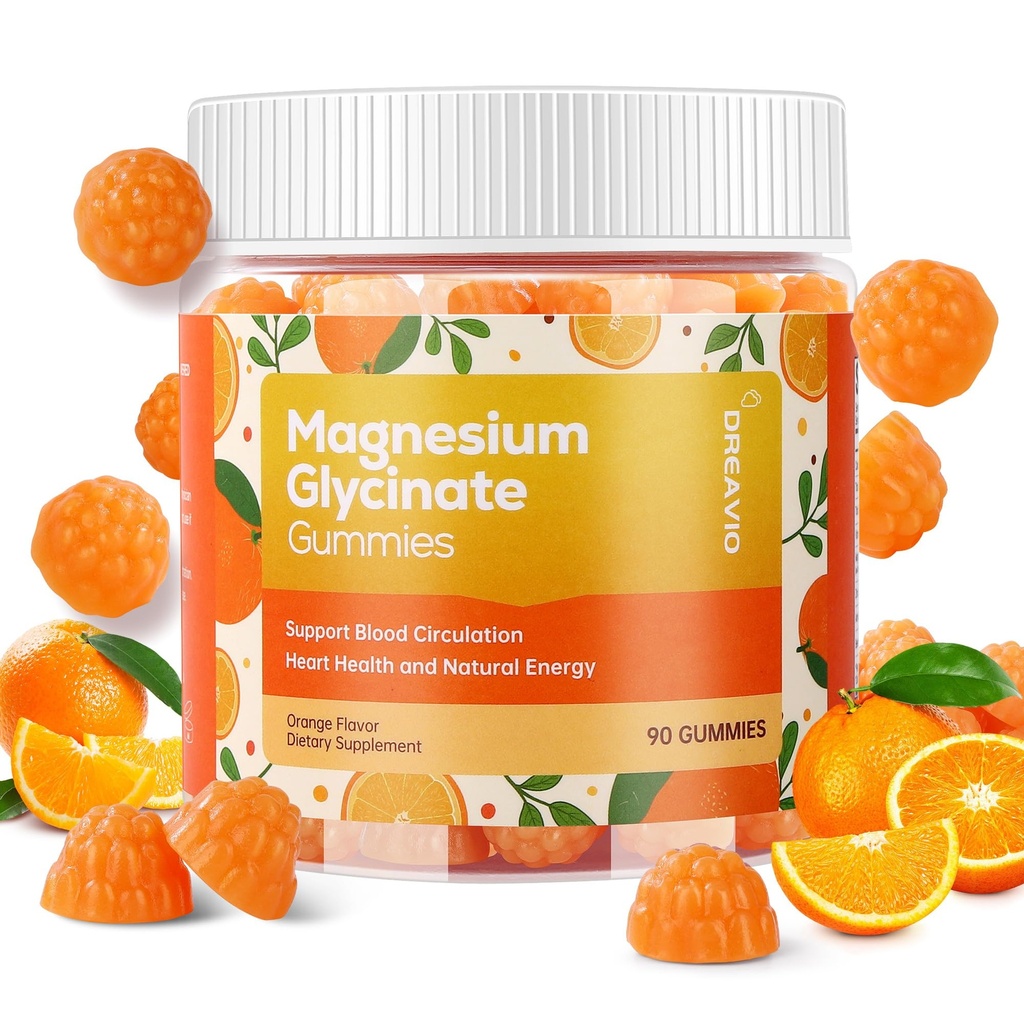 90 Count Μαγνήσιο Γλυκινικό Gummies 400mg w/Ashwagandha συμπλήρωμα - Ζάχαρη Δωρεάν ψευδάργυρο Μαγνήσιο Γλυκινικό συμπλήρωμα Ashwagandha Gummies για ενήλικες Πορτοκαλί Γεύση