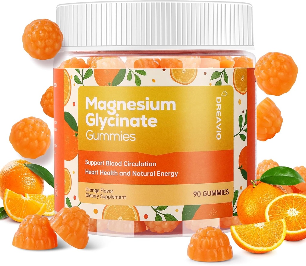 90 Kontyum Glycinate Gummies 400 mg w/Ashwagandha Supplement - Sugar Free Magnezyum Glycinate Supplement Ashwagandha Gummies for Yetişkinler için Orange Flavorgandha Gummies