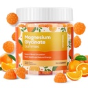 90 Count Μαγνήσιο Γλυκινικό Gummies 400mg w/Ashwagandha συμπλήρωμα - Ζάχαρη Δωρεάν ψευδάργυρο Μαγνήσιο Γλυκινικό συμπλήρωμα Ashwagandha Gummies για ενήλικες Πορτοκαλί Γεύση