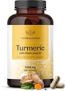 HERBAMAMA Curcumin Turmeric Capsules - Uric Acid & Digestive Support - Vegan, Non-GMO Turmeric Antioksi Supplement, 250 Caps