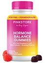 Pink Stork Hormonlar Kadınlar için Gummies – PMS, Menopause & Estrogen Desteği – Mood, Bloating, Hot Flashes & Energy – Red Raspberry Leaf, Black Cohosh, Primrose – 60 Vegan Gummies