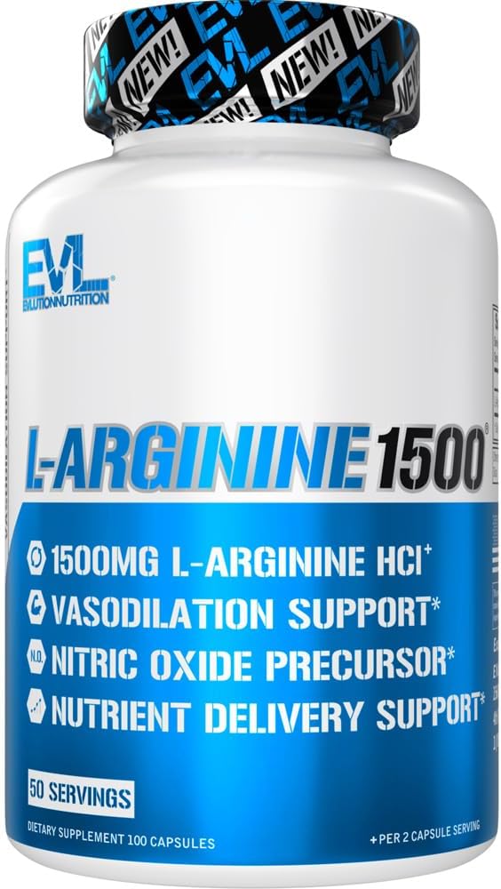 Evlution Nutrition Nitric Oxide Booster L-Αργινίνη συμπλήρωμα - Υψηλής ισχύος Nitric Oxide συμπλήρωμα με 1500mg L Arginine HCL για βελτιωμένες αντλίες Ενεργειακή μυϊκή ανάπτυξη και αγγειότητα NO Booster