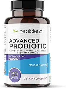 Digestive Health için probiyotikler, 11.5 Milyar CFU hizmet başına: DE111, Lactobacillus, Bifidobacterium, Acidofilius Probiyotik Supplement, Bloating, Gas and Constipation Relief, 60 Capsules