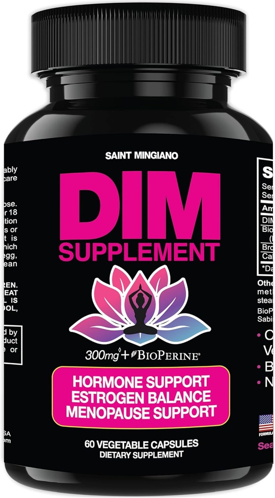 DIM Supplement 300 mg - Kadınlar için Hormon Dengesi, | Hot Flashes & Night Sweats | Menopause Belirtileri, Estrogen & Oestrogen. 60 Capsules