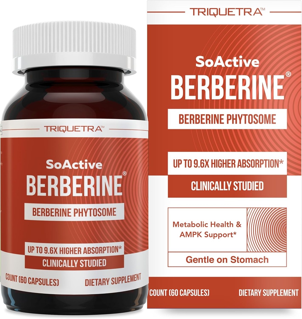 SoActive Berberine 550mg: 9.6X Υψηλότερη απορρόφηση, Κλινικά Σπουδασμένη, Βελτιστοποιημένη Φυτοσωμία 
