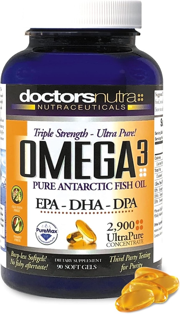 Omega 3 DPA Fish Oil 2,900 Milligrams Triple Strength Ultra Pure Mechanicd, EPA-DPA-DHA, SoftGels - 30 Hizmet