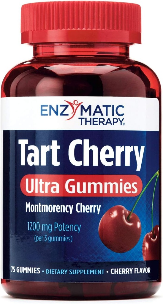 Nature's Way Tart Cherry Ultra Gummies, Αντιοξειδωτική Υποστήριξη από Ανθοκυανίνες*, 1.200 mg ανά 3-Gummy Serving, Cherry Flavored, Gluten Free, Vegetarian, 75 Count (Packaging May Vary)