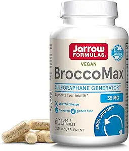 Jarrow Formulas BroccoMax Sulforaphane Generator 35mg w/Sulforaphane Glucosinolate & Myrosinase, Συμπλήρωμα διατροφής για την υποστήριξη της υγείας του ήπατος, 60 καθυστερημένα καπάκια απελευθέρωσης Veggie, 30 ημέρα εφοδιασμού (πακέτο των 12)