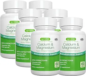 Igennus Algaeuba & Supplement, Plantive, High Abxia, K2 & D3, Kemik ve Diş Desteği için Non-GMO Red Algae Mineral Kompleksi, Kadınlar ve Erkekler için, Boron, Vegan, 6 x 60 Tablet