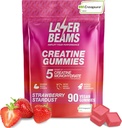 Tinatine Monohidrat Gummies - 5gpure Tinatine per Service - Vegan - Boost Muscle Strength, Endurance, Recovery & mental Focus - 90 Gummies, Gluten-Free (Strawberry)