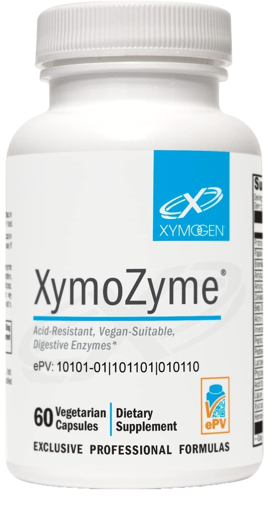 XYMOGEN XymoZyme - Digestive Enzymes for Women and Men with Protease & Bromelain - Οξέα Ανθεκτικά, Vegan Digestive Enzymes for Gut Health & Bloating Relief (60 Κάψουλες)