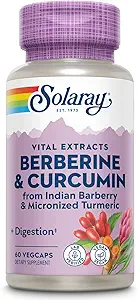 SOLARAY Berberine & Curcumin - Berberine Turmeric Supplement with 20% Micronized Curcumin from Turmeric Root - Herbal Wellness Support - Non-GMO, Vegan, Gluten Free, 60-Day Guarantee, 60 Servings