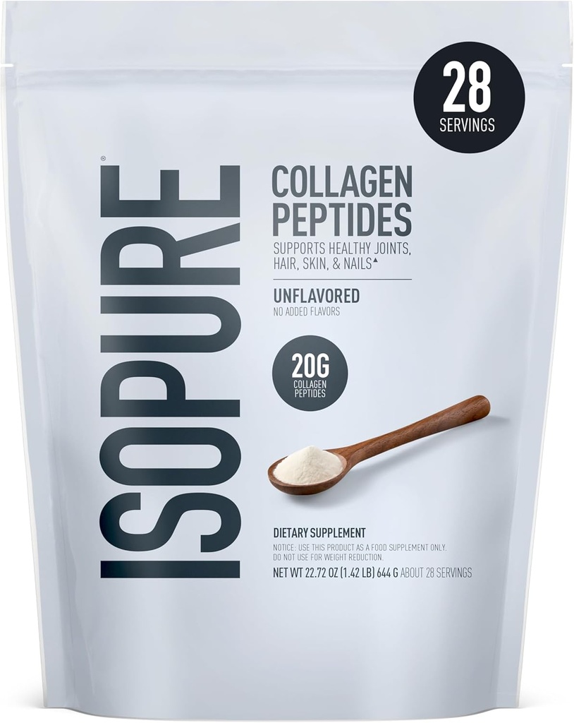 Isopure Collagen, Toz, Saçları, Nail, Skin ve Ortak Sağlık, C ve Biotin ile, Unflavored, 20g Collagen, Per Service, 1.42 Lb, 28 Hizmet (Pazarlama Mayıs Vary)