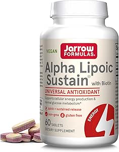 Jarrow Formulas Alpha Lipoic Sustain, Biotin, 300 mg Alfa Lipoic Asit, Universal Antioksi, Diyet Supplement, 60 Vegan Tablet, 60 Güne Kadar