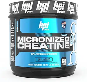 BPI Αθλητισμός Μικρονωμένη Creatine - Αύξηση Δύναμη - Μείωση Κόπωση - Lean Μυϊκό Κτίριο - 100% Καθαρή Creatine - Καλύτερη Απορρόφηση - Υποστηρίζει την ανάπτυξη των μυών - Unflaved - 120 Υπηρεσίες - 21.16 Ουγγιά