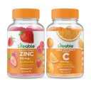 Lifeable Zinc 50mg + Vitamin C 750mg, Gummies Bundle - Great Tasting, Vitamin Supplement, Gluten Free, GMO Free, Chewable Gummy