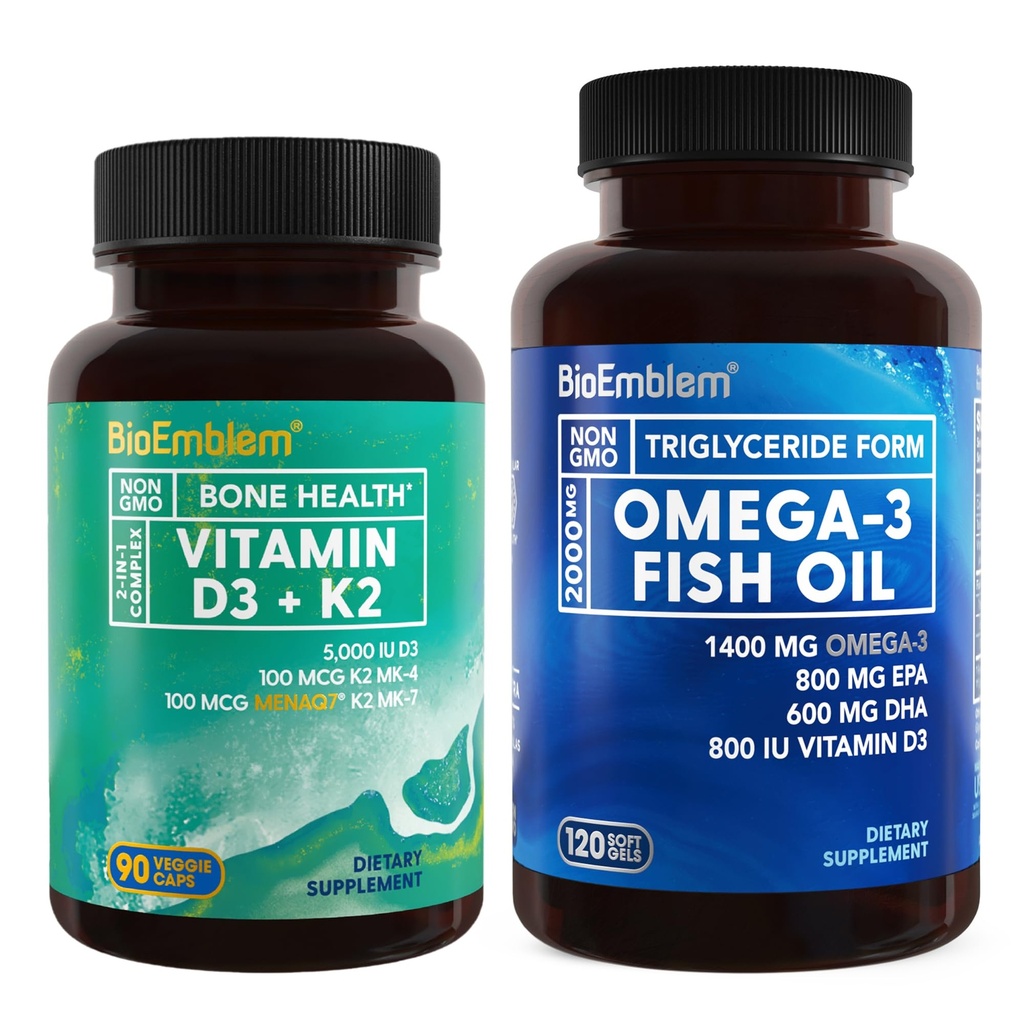 BioEmblem Vitamin D3 K2 Omega-3 Fish Oil