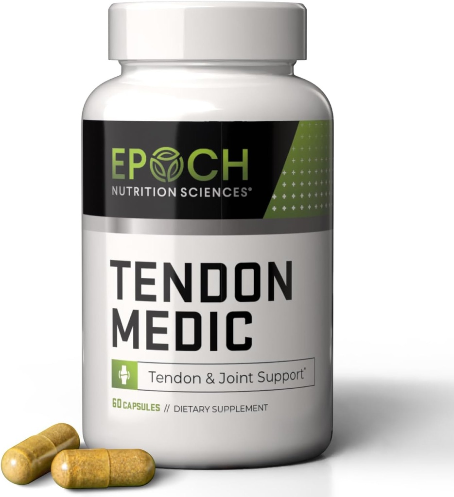 Tendon Medic Joint & Tendon Support Supplement – Mobility & Flexability Formula – Natural Non-GMO Capsules for Joint Pain Relief, Tendonitis, Arthritis & Muscle Recovery – 60 Caps