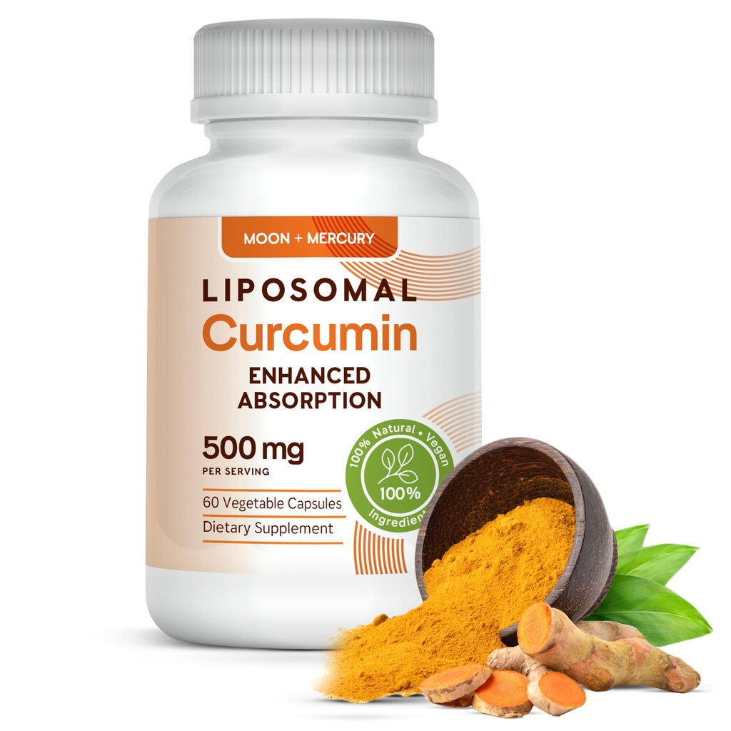 Liposomal Turmeric Curcumin 500 mg - 60 Turmeric Curcumin Supplements Capsules Capsules Capsules