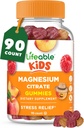 Çocuklar için Yaşamlanabilir Magnezyum Gummies | 170 mg Elemental Magnezyum 1.420 mg Magnezyum Citrate | Great Tasting Kids Supplement | Muscle Support and Stress Relief Chewable | 90 Gummies