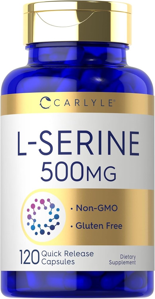 Carlyle L Serine Capsules 500 mg | 120 Kont | Non-GMO & Gluten Free Supplement