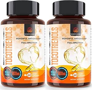 Kroppssund Tocotrienols 800 mg Supplement | Vitamin E Tocotrienols | Cardiovascular, Antioksi, Hücre Enerji Üretimi - 120 Sıvı Capsules
