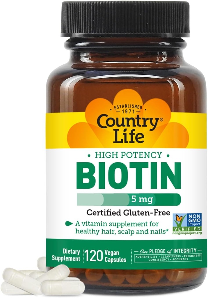 Country Life Country Life Βιοτίνη 5 mg Vegicaps, 120 Count