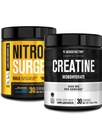 Jacked Factory Nitrosurge Pre Workout with atine for Muscle Building (30 Servisler, Blue Raspberry) ve Kas Büyüme ve Kurtarma için Monohidrat Tozu (30 Hizmetsiz)